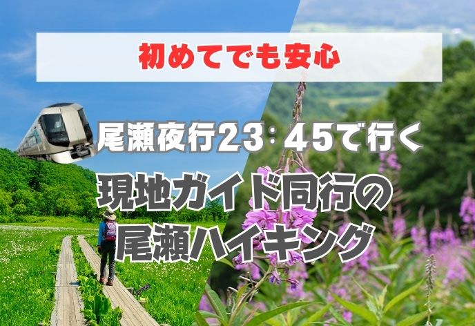 浅草駅23:45発の尾瀬夜行で行く！初めてでも安心の現地ガイドと行く尾瀬ハイキング＜8/21(金)発 ＞