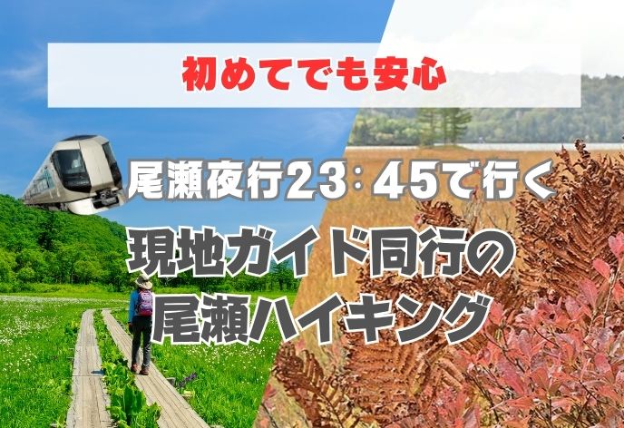 浅草駅23:45発の尾瀬夜行で行く！初めてでも安心の現地ガイドと行く尾瀬ハイキング＜10/2(金)発 ＞