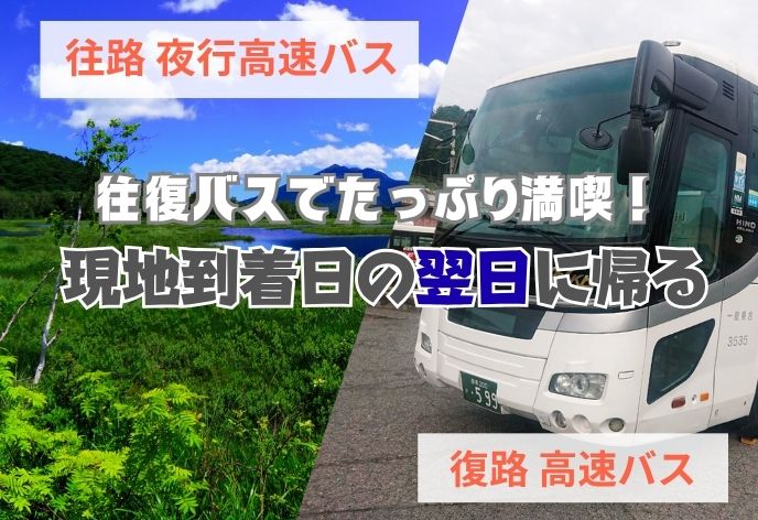 尾瀬 現地到着日の翌日に帰る 高速バス「尾瀬号」【往復プラン】