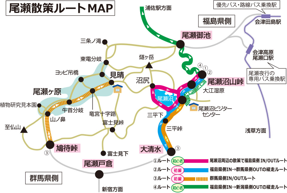 尾瀬散策ルートMAP