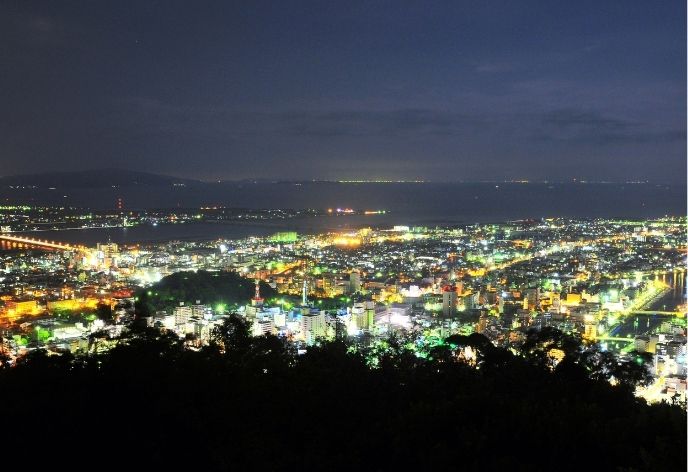 眉山山頂からの徳島市街夜景