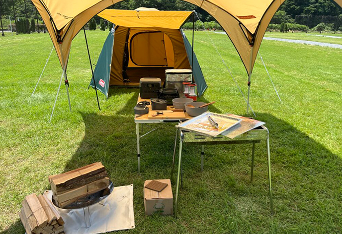 ギア（テントや寝袋などのキャンプ道具）や 調理器具はすべてレンタル！手ぶらでOK！