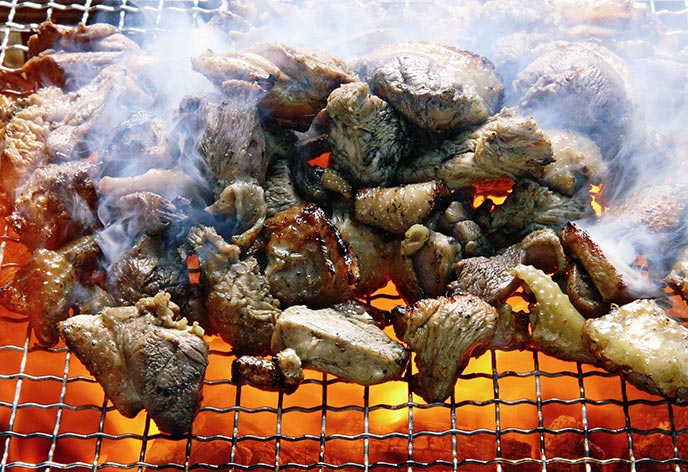 地鶏の炭火焼き