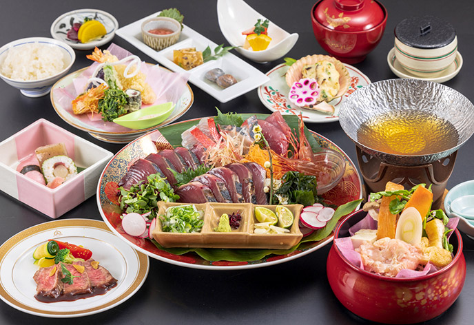 皿鉢風会席 夕食（一例）※お造り2名様分