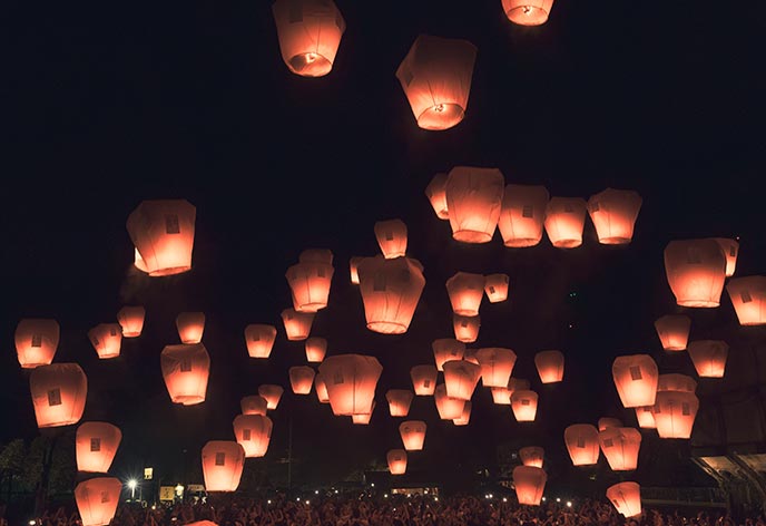 2024年合同天燈上げの様子