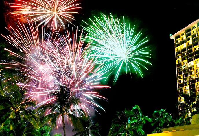 ヒルトン・ハワイアン・ビレッジ・ワイキキ・ビーチ・リゾート　花火1