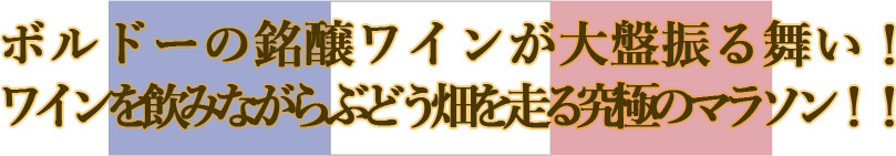 ボルドーの銘醸ワインが大盤振る舞い！ワインを飲みながらぶどう畑を走る究極のマラソン！！