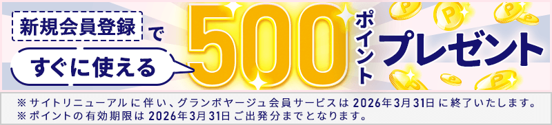 GVポイント500ポイントプレゼント
